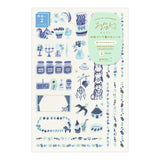 Midori Yuru Log Stickers - Blue Nordic