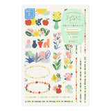 Midori Yuru Log Stickers - Textile Motif