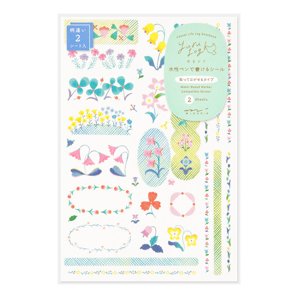 Midori Yuru Log Stickers - Floral
