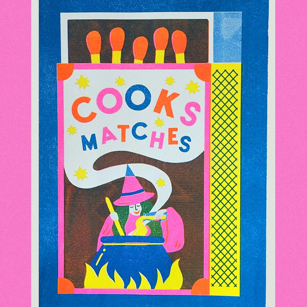 Witch Matchbox A4 Riso Print