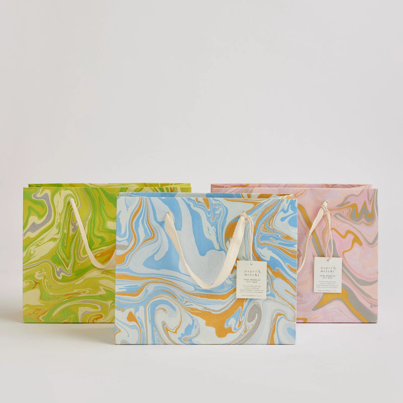 Hand Marbled Pastel Medium Gift Bag