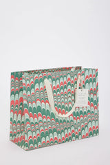 Hand Marbled Medium Gift Bags - Christmas Splendour
