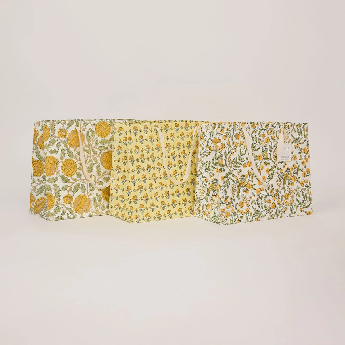Large Hand Block Printed Sunshine Gift Bags