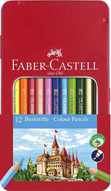 Faber-Castell Tin of 12 Colour Pencils