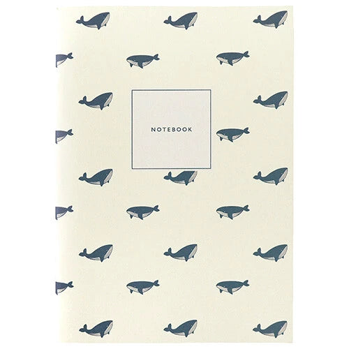 Blue Whale Print A5 Notebook