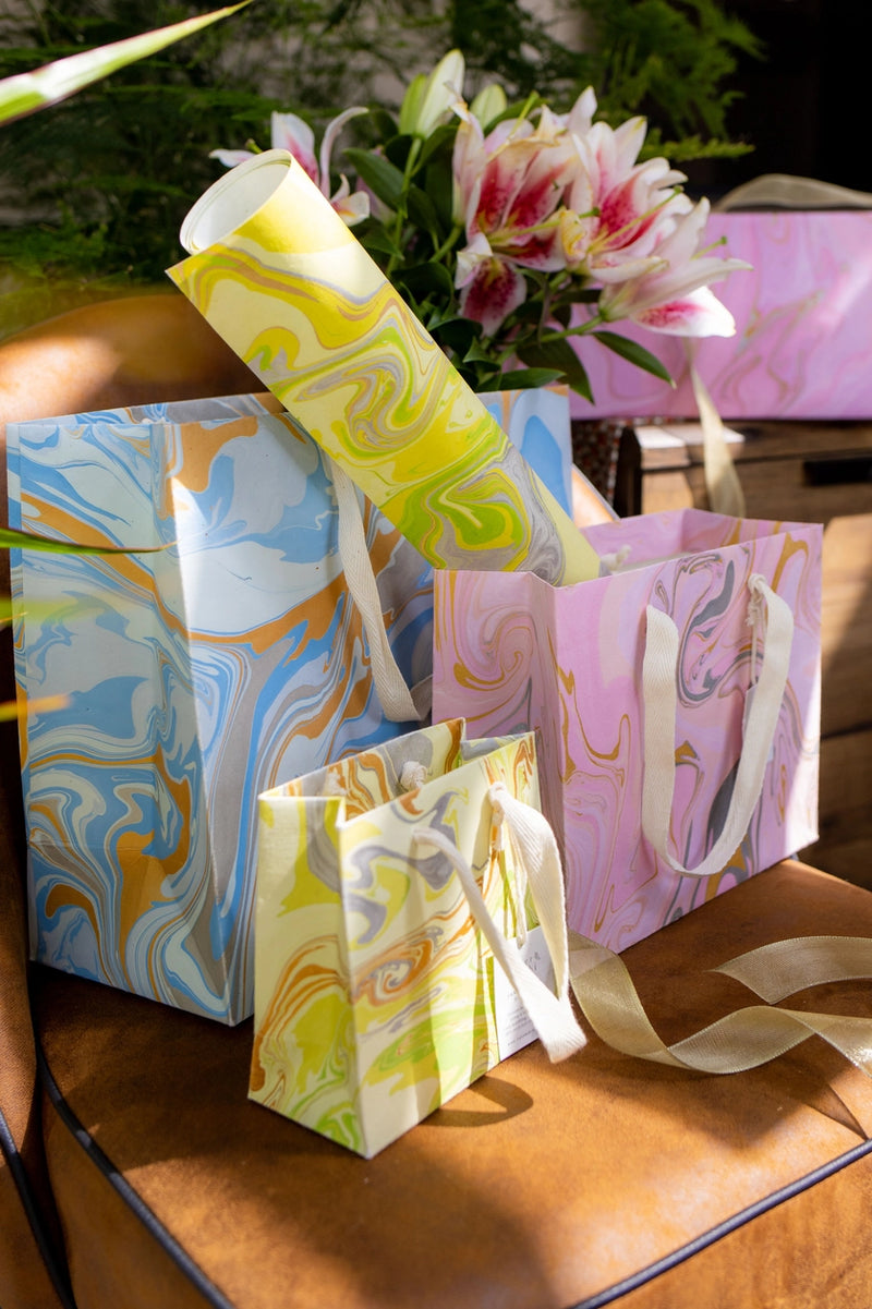 Hand Marbled Pastel Large Gift Bag