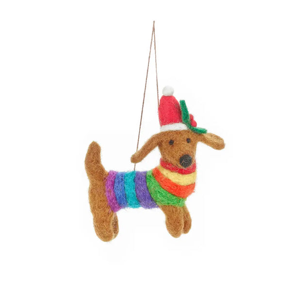 Rainbow Dog Christmas Tree Hanging Decoration