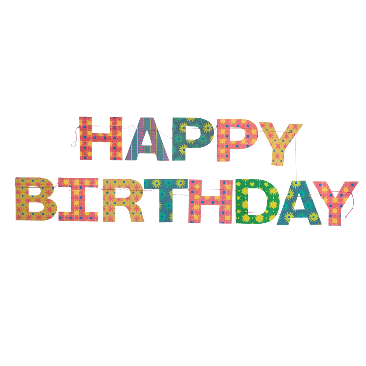 East End Press Bright Happy Birthday Garland