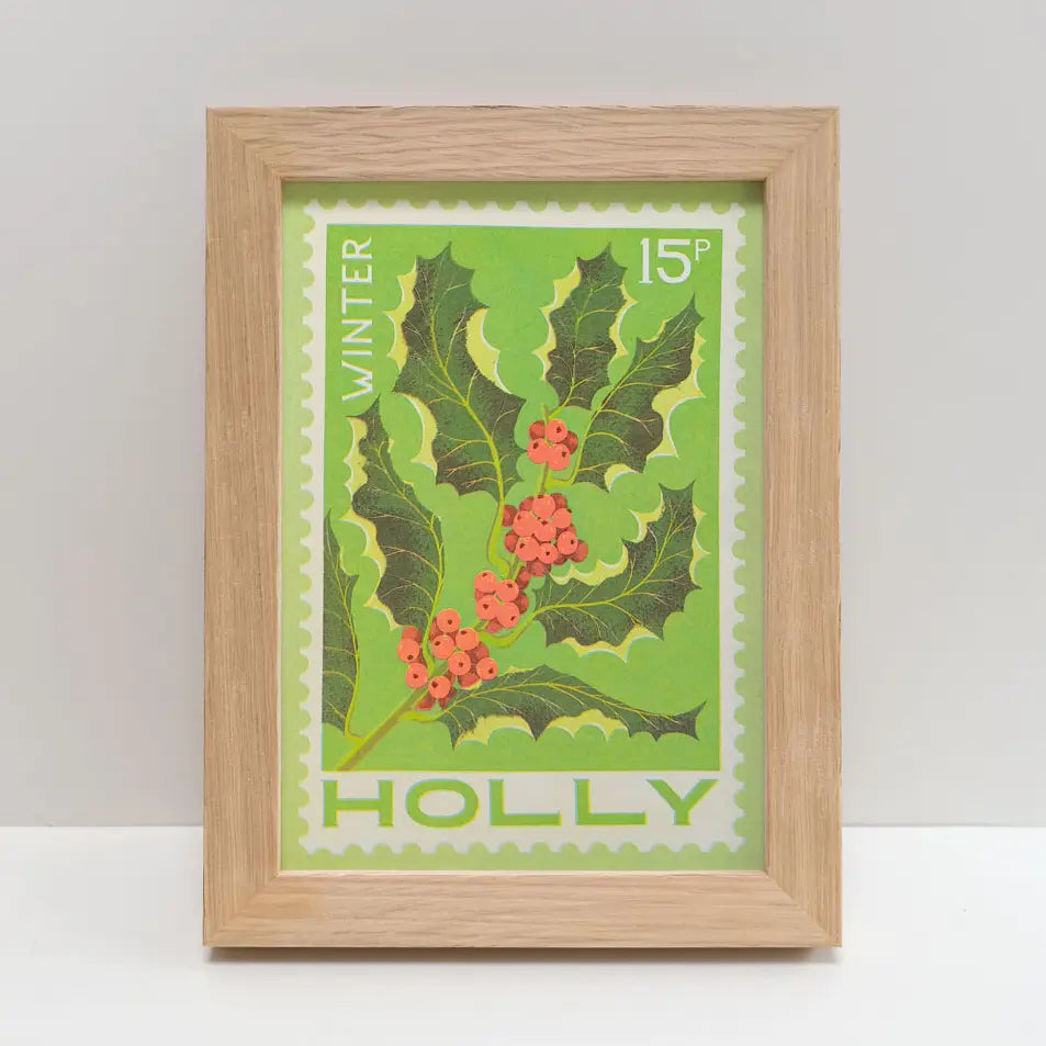 Holly Stamp - A5 Risograph Print