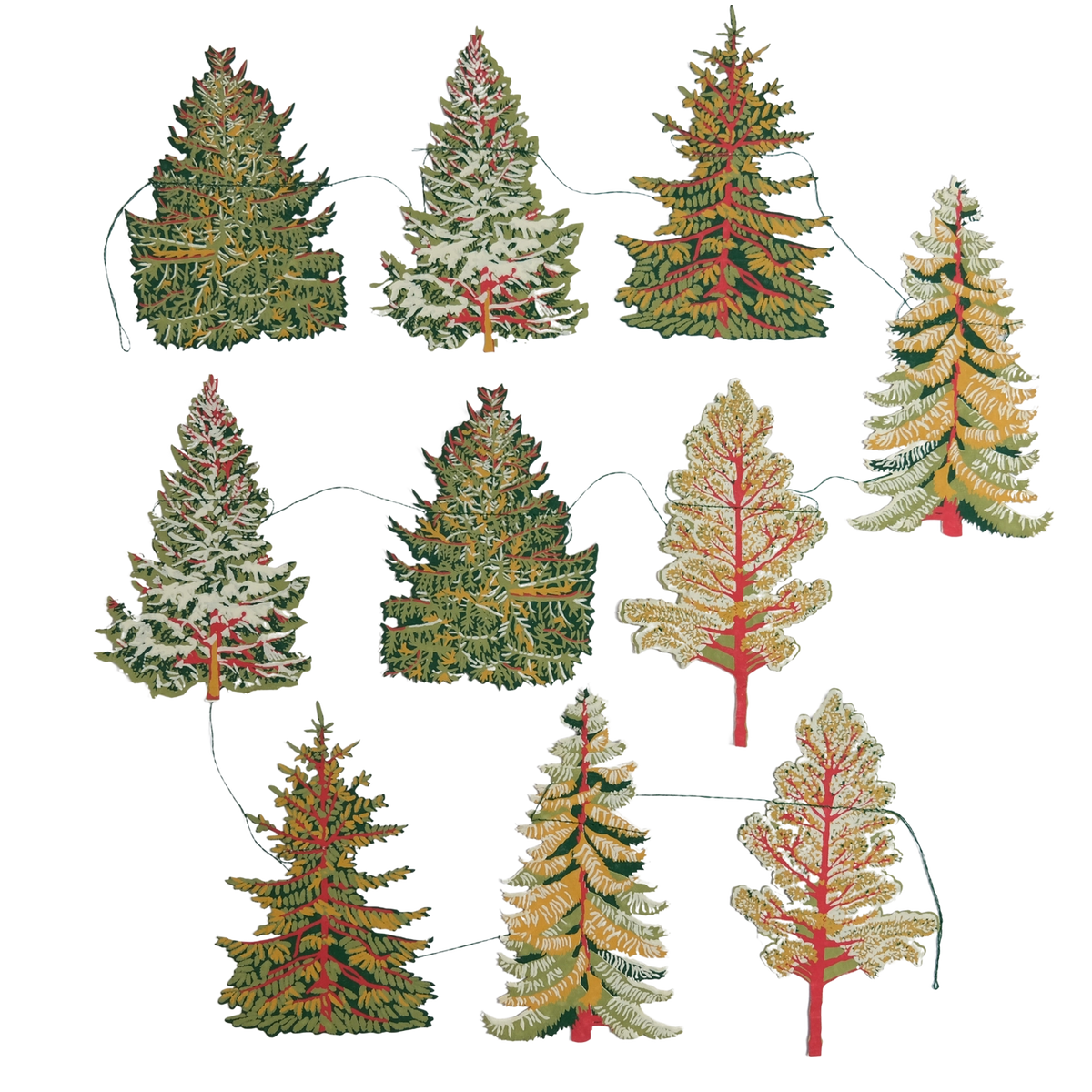 East End Press Christmas Forest Tree Garland