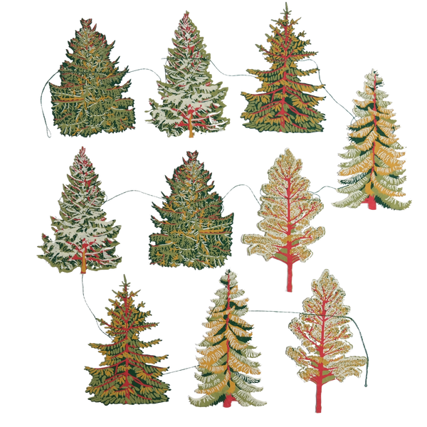 East End Press Christmas Forest Tree Garland