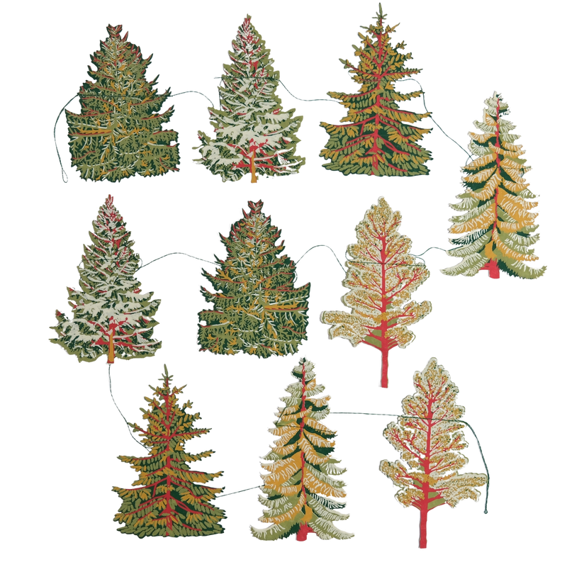 East End Press Christmas Forest Tree Garland