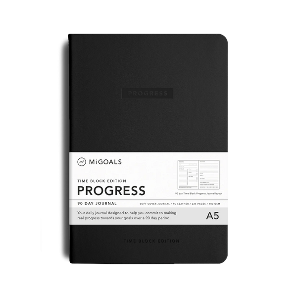 MiGoals A5 Progress Journal Time Block Edition