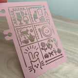 Delfonics Rollbahn Cats Stencil Bookmark