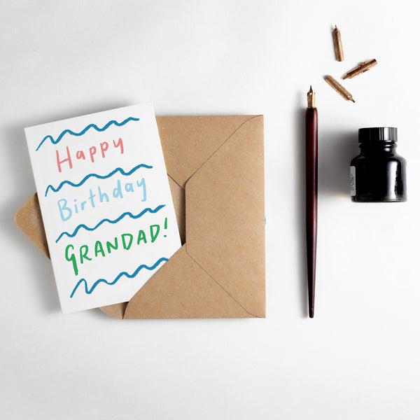Happy Birthday Grandad Letterpress Card