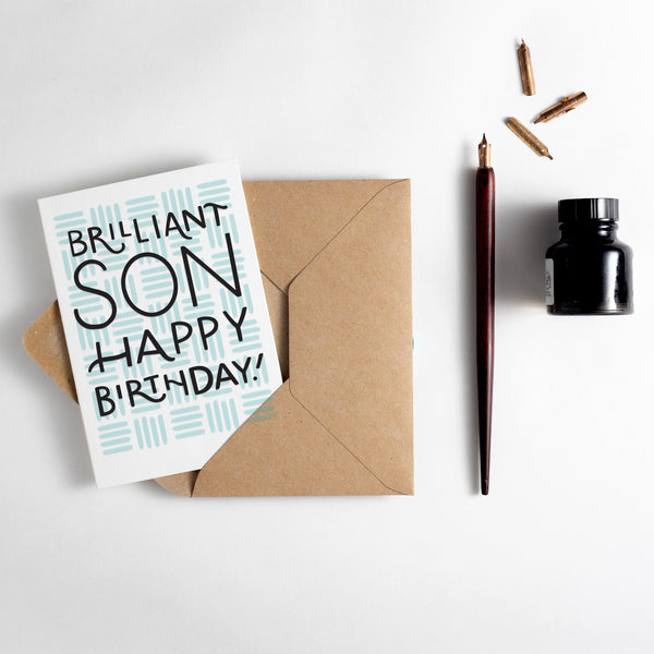 Brilliant Son Happy Birthday Letterpress Card