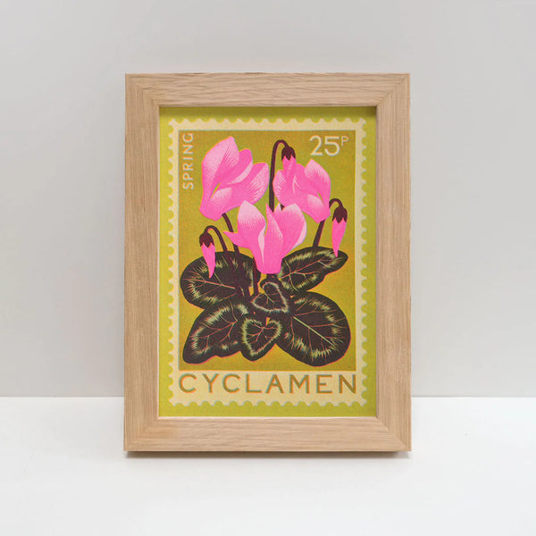 Cyclamen Stamp - A5 Risograph Print