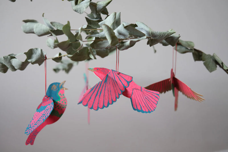 East End Press Party Birds Paper Ornaments