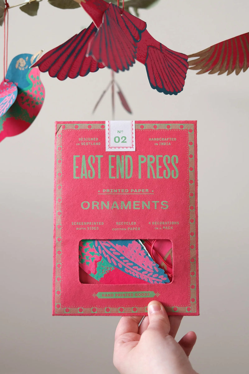 East End Press Party Birds Paper Ornaments