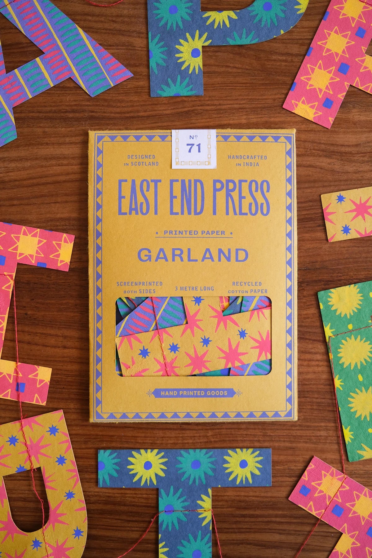 East End Press Bright Happy Birthday Sewn Garland