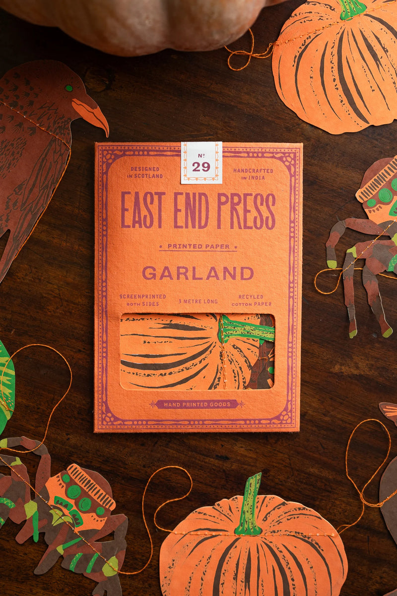 East End Press Pumpkin Sewn Garland