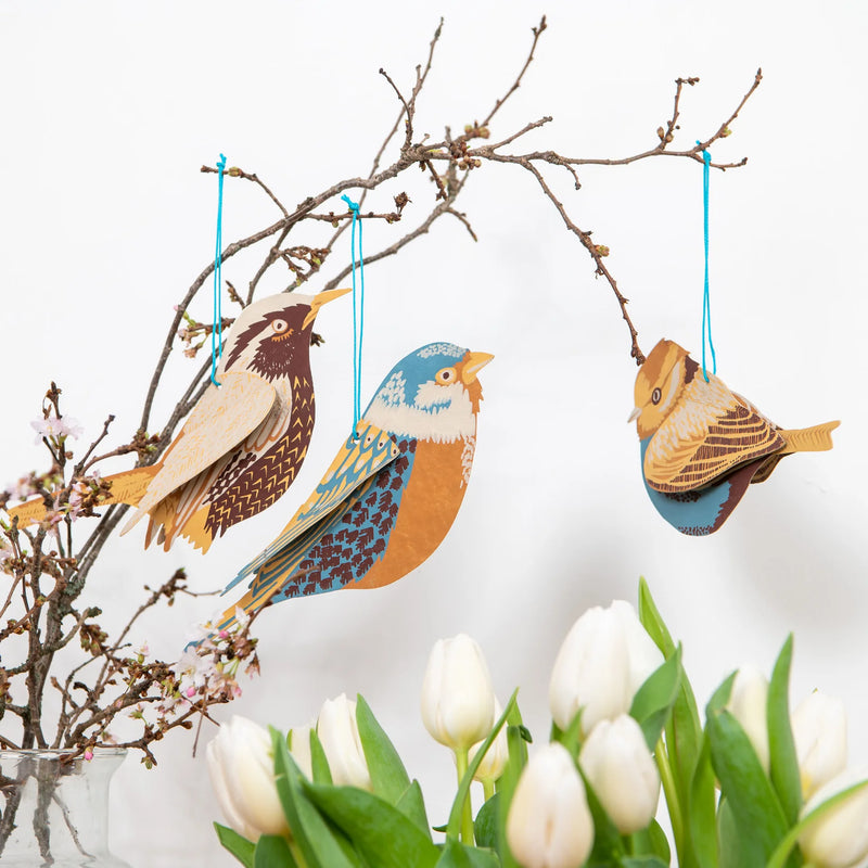 East End Press British Birds Paper Ornaments
