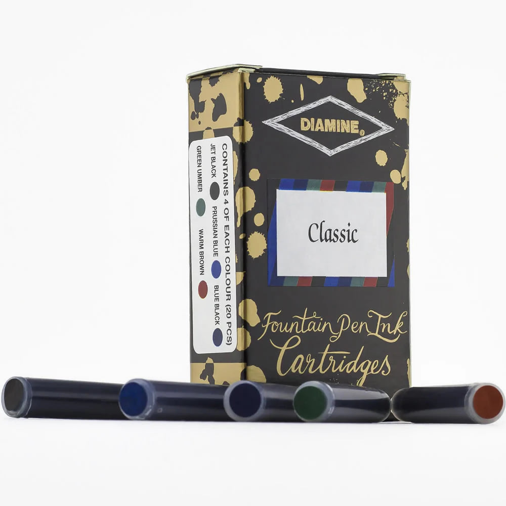 Diamine Fountain Pen Ink Cartridges - Mixed Pack of 20 - Classic