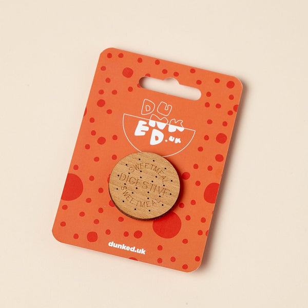 Digestive Biscuit Wooden Pin Badge