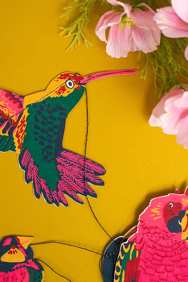 East End Press Tropical Birds Sewn Garland