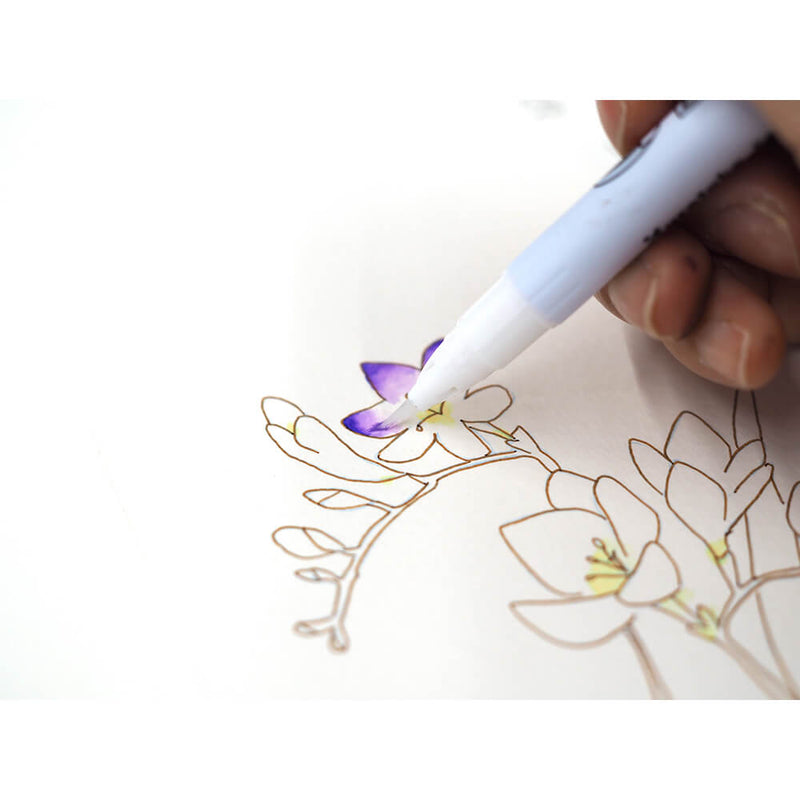 Kuretake Zig Watercolour - How to Paint Flowers Set - Purple