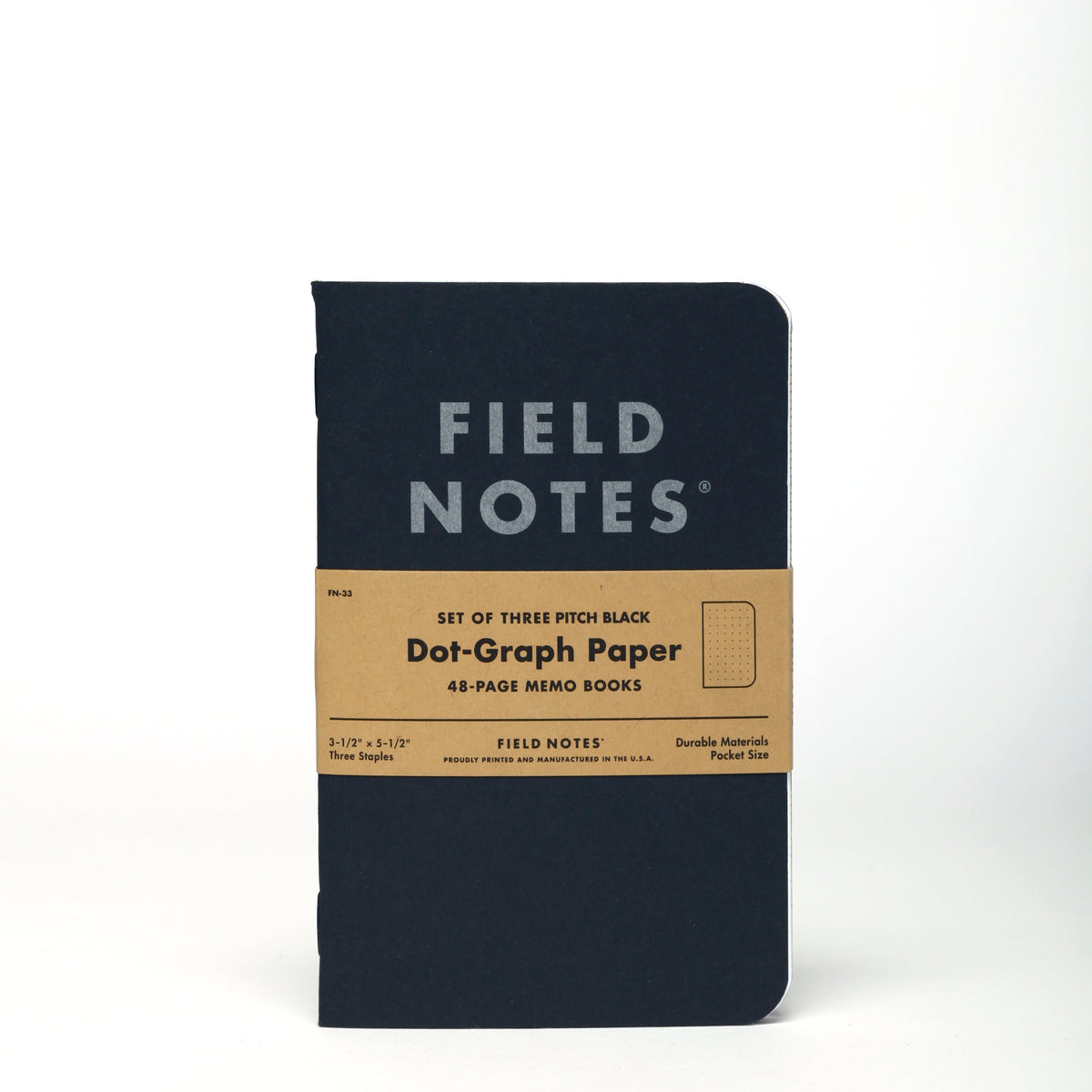 Field Notes Pitch Black Pocket Notebooks - 3 Pack