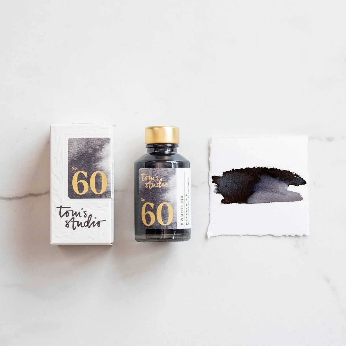 Tom's Studio Fountain Pen Bottled Ink Pigment Black (no. 60)