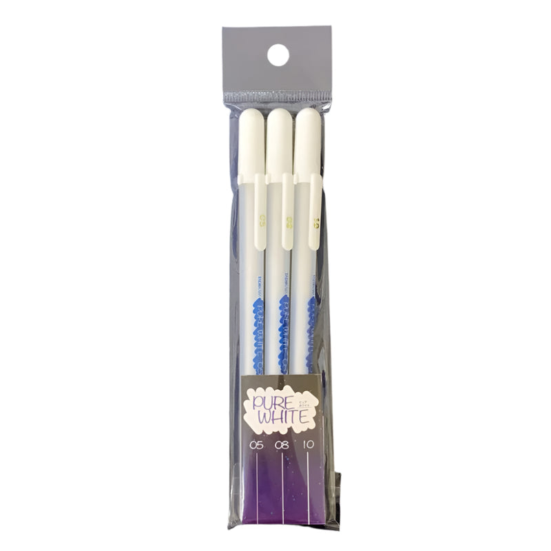 Tachikawa Pure White Ink ballpoint 3 pen set (05, 08, 10)