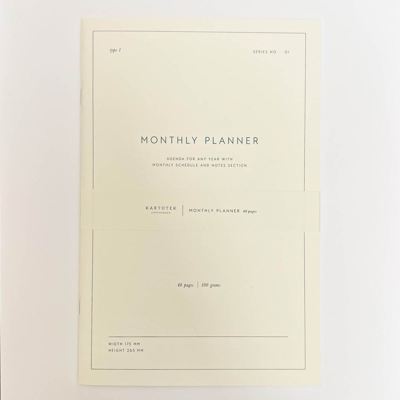 Kartotek Undated Monthly Planner B5
