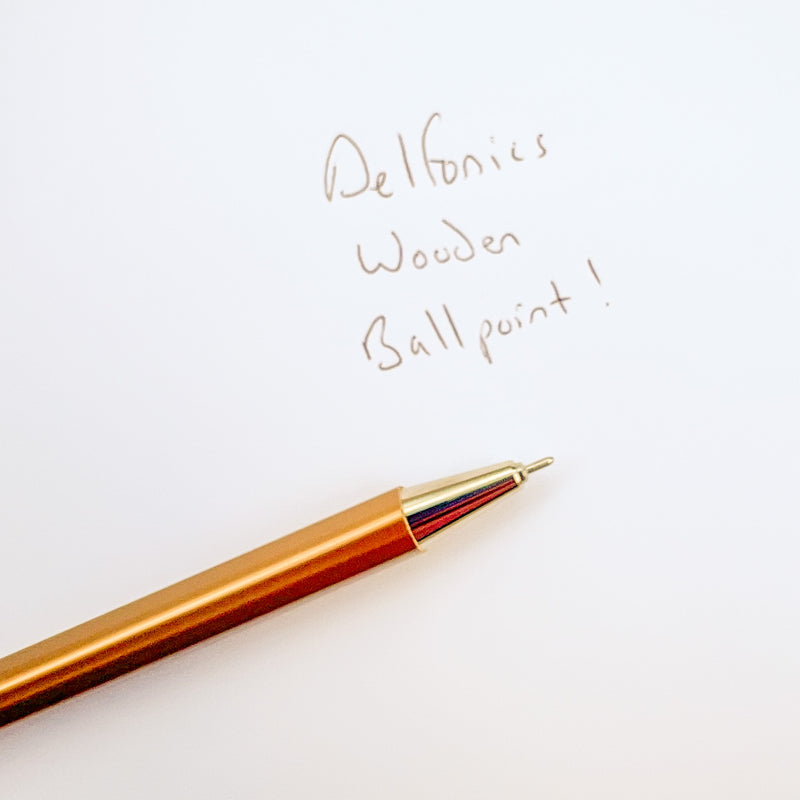 Delfonics Wooden Ballpoint Pen - 0.7m Needle Tip