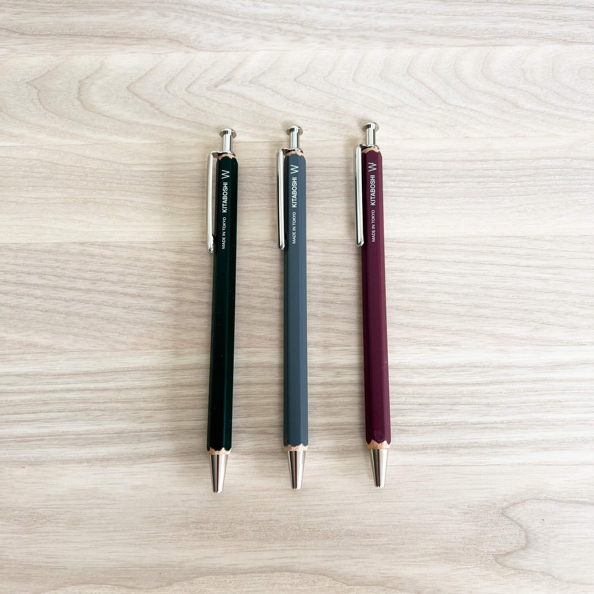 Kitaboshi W 1mm Wooden Ballpoint Pen