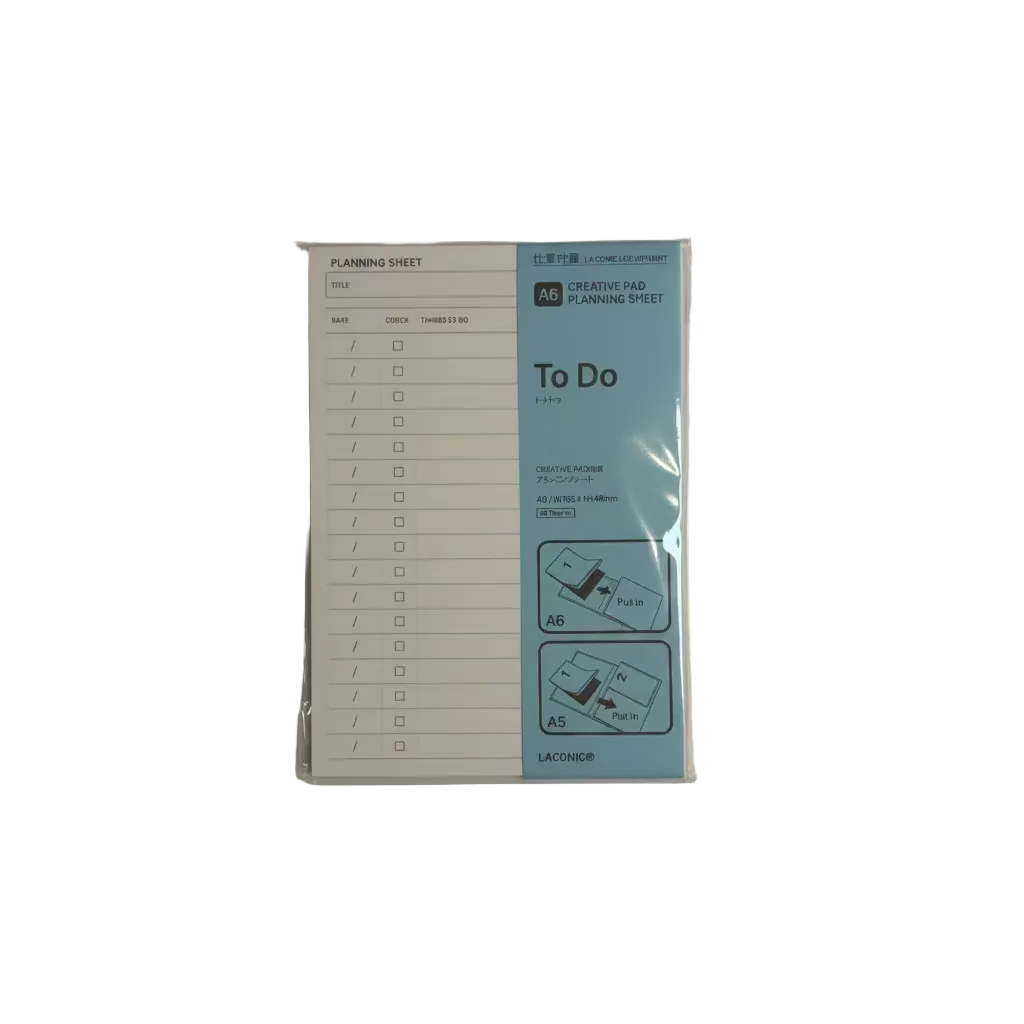 Laconic A6 Planning Sheet - To Do