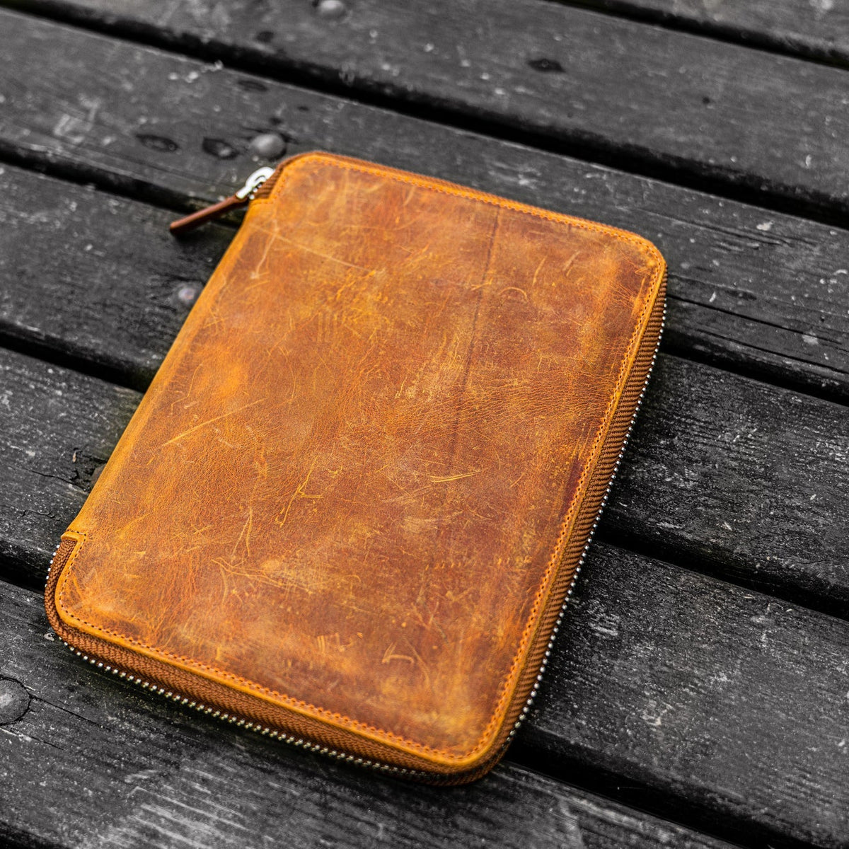 Galen Leather Zippered Hobonichi Cousin A5 Planner Folio