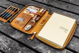 Galen Leather Zippered Hobonichi Cousin A5 Planner Folio