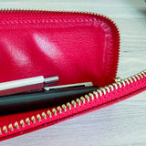 Life leather pen case interior with pens