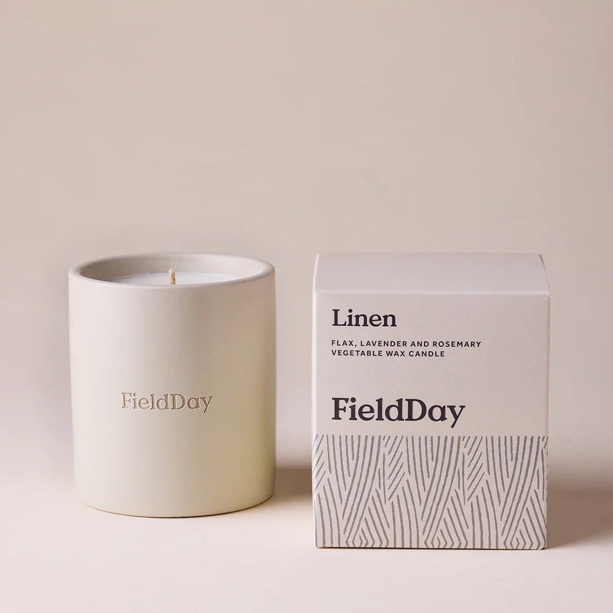 FieldDay Classic Stoneware Candle - Linen - Flax, Lavender and Rosemary