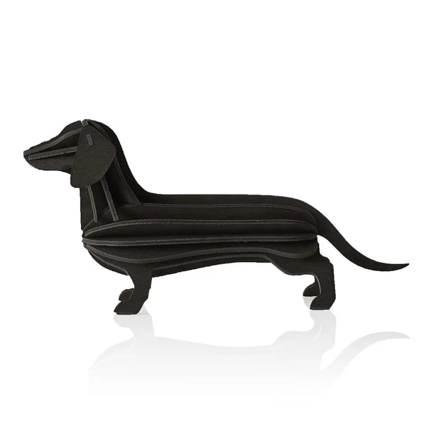 Lovi Black Dachshund 12cm - 3D Wooden Figure