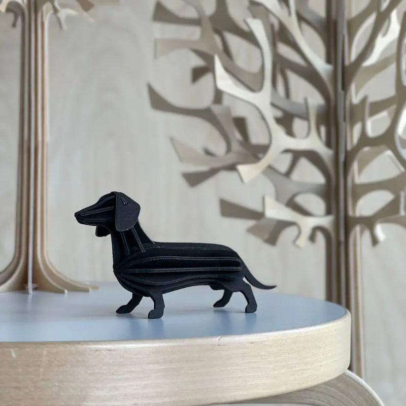 Lovi Black Dachshund 12cm - 3D Wooden Figure