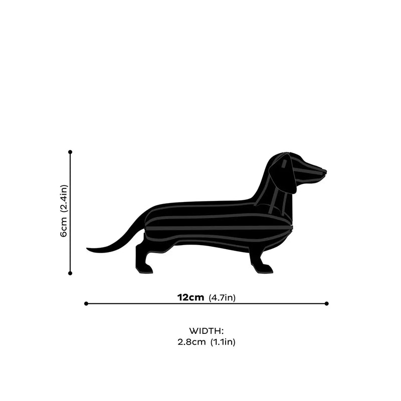 Lovi Black Dachshund 12cm - 3D Wooden Figure