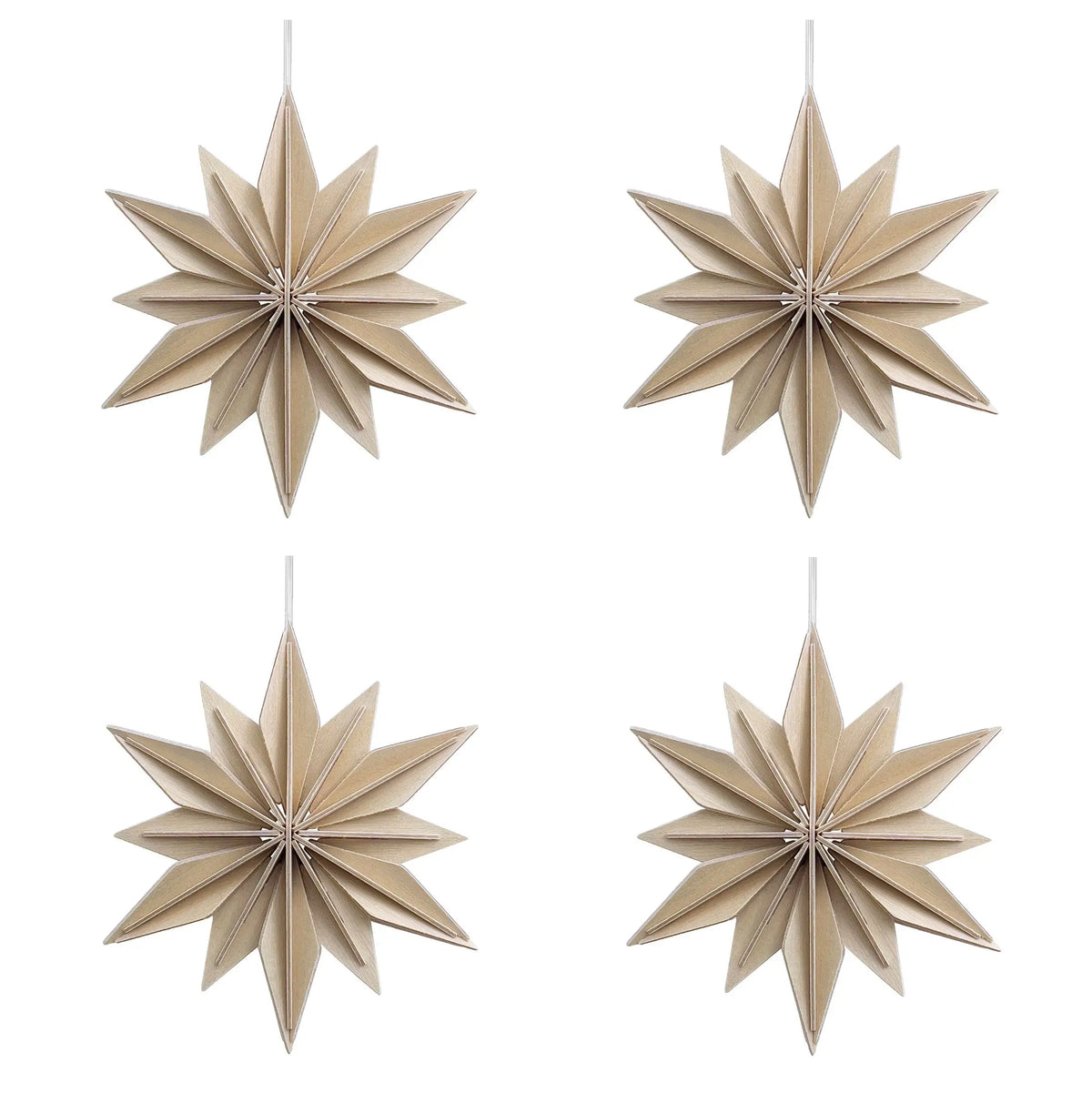 Lovi Natural Wood Deco Star 10cm - Pack of 4
