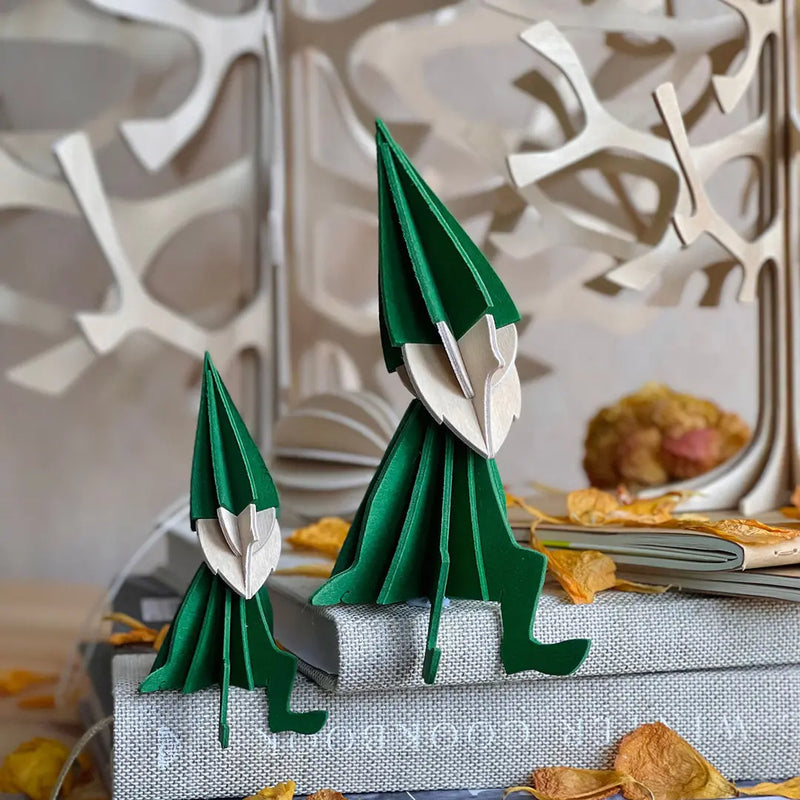 Lovi Dark Green Elf 8cm- 3D Wooden Figure