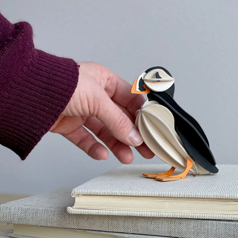 Lovi Puffin 10 cm Black Mix - 3D Wooden Figure