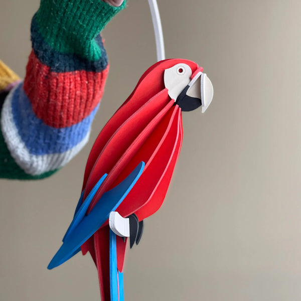 Lovi Parrot 26cm - Red Scarlet Macaw - 3D Wooden Figure