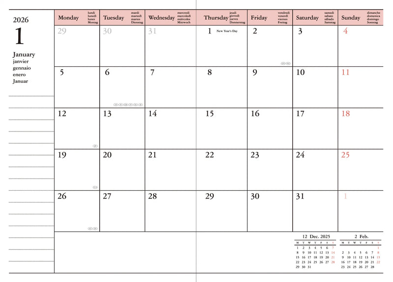 Mark's 2026 A6 Mid Storage Weekly Diary
