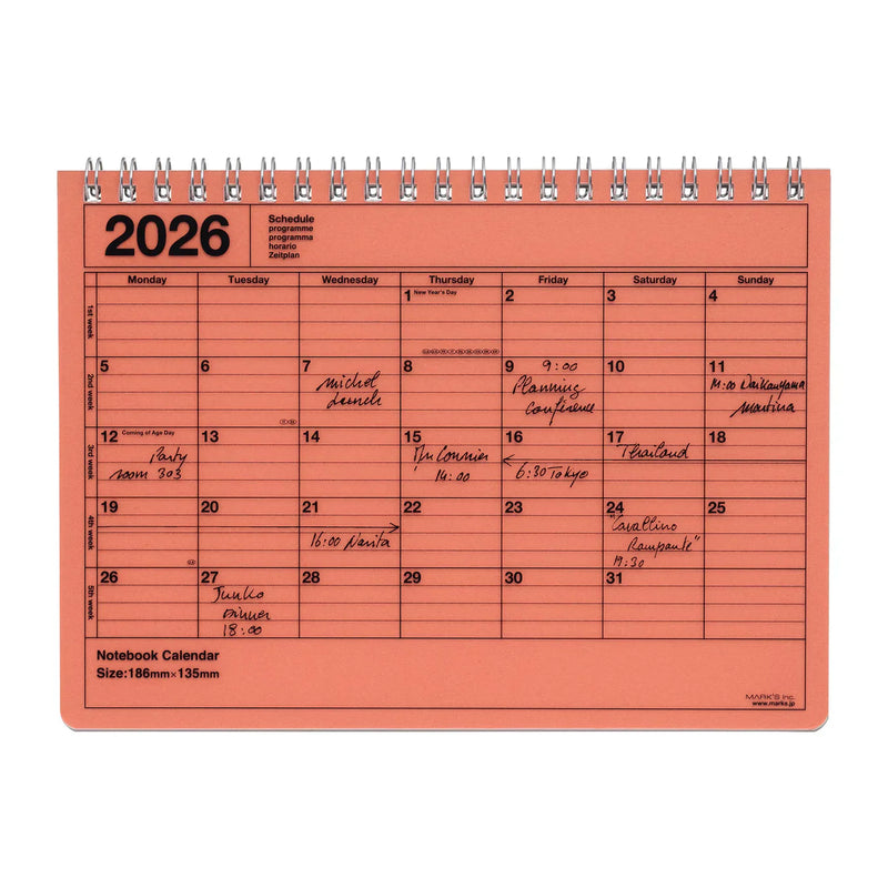 Mark's Tokyo Edge Notebook Calendar - Small